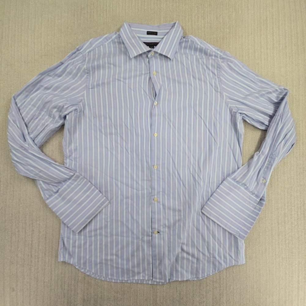 Banana Republic Shirt Mens XL Blue Stripe French Cuff Long Sleeve Button Up Down